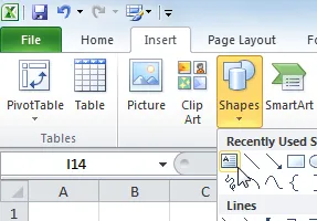 Adding a textbox to Excel