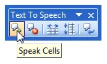 The speak cells tool