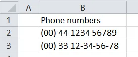 Reading phone numbers