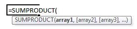 Syntax of SUMPRODUCT