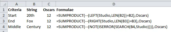 Using LEFT, RIGHT and SEARCH functions