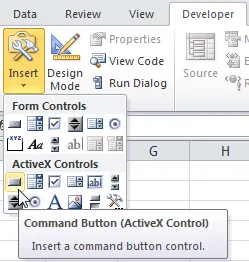 ActiveX Command Button