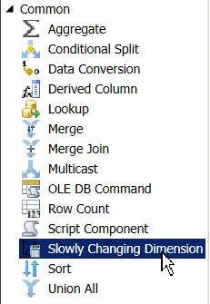 Adding an SCD transform