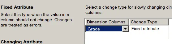 Setting the dimension column