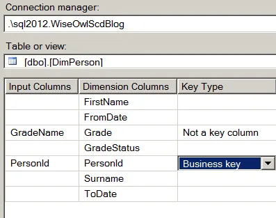 Specifying columns