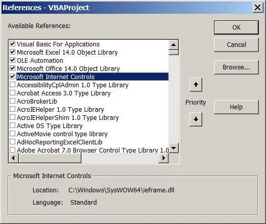 Referencing Microsoft Internet Controls