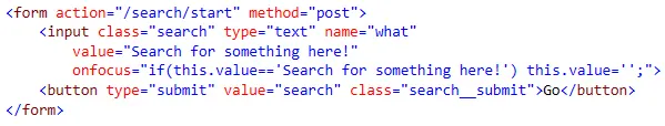 HTML for search box