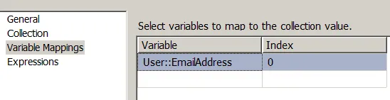 The Variable Mappings tab