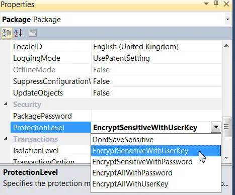 The ProtectionLevel property