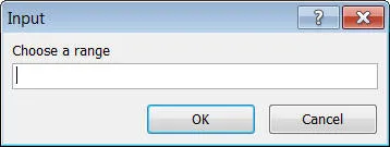 Input range dialog box