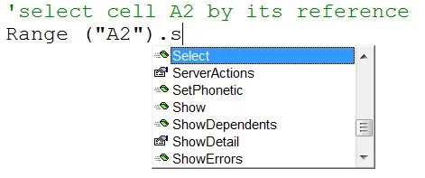 Intellisense with Range