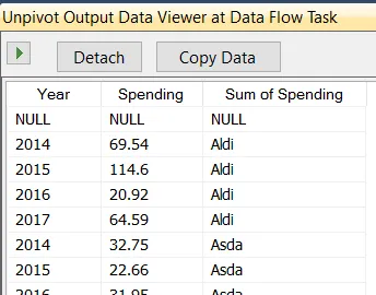 The output in the data viewer