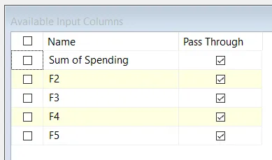 Columns in unpivot transform