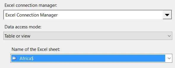 Choose a worksheet