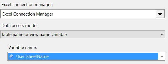 Setting the sheet variable name