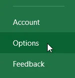 Choose Excel Options