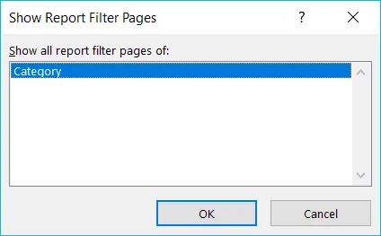 Choosing a report filter