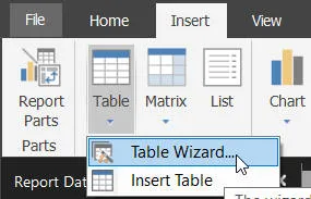 Table wizard