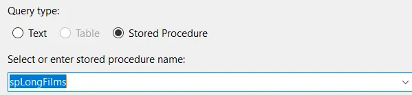 Dataset on stored procedure