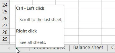 Worksheet navigation