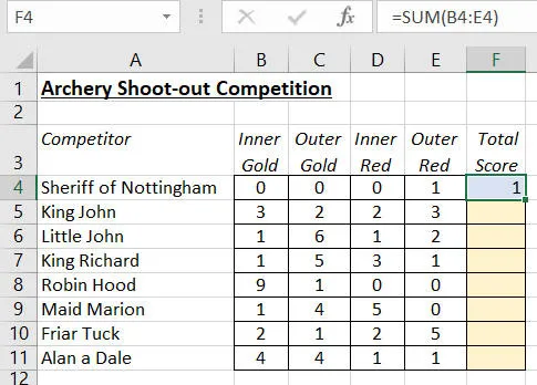 Copying formula