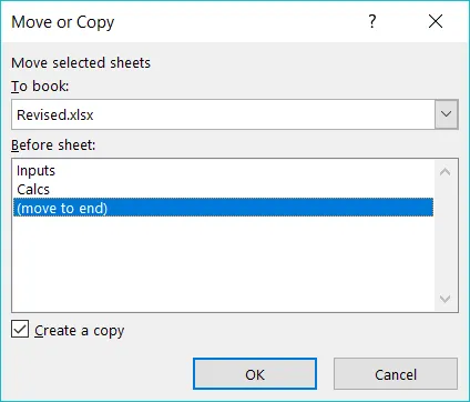 Copying options