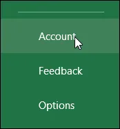 Account menu