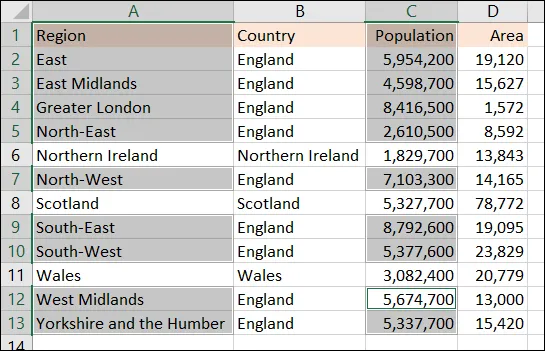 Selecting data