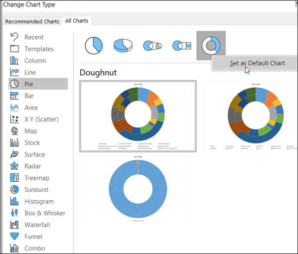 Change default chart type