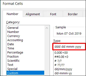 Number formatting code