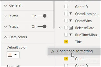 Conditional formatting