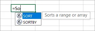 Sort function