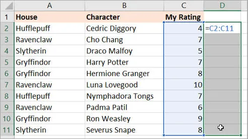 Array formula