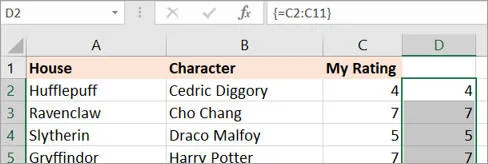 Curly bracket formulae