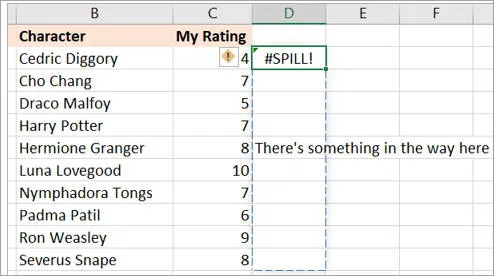 Spill errors