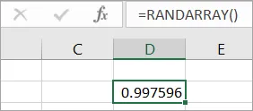 RANDARRAY filling one cell