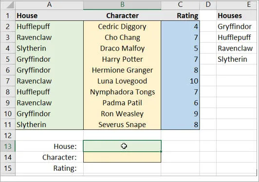 Setting first data validation