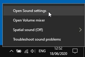 Sound settings