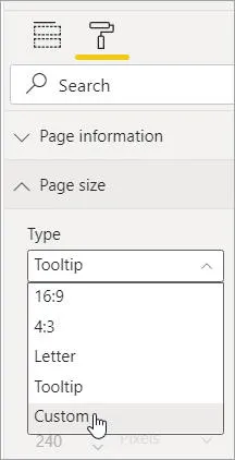 Custom page size