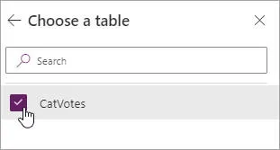 Choosing a table