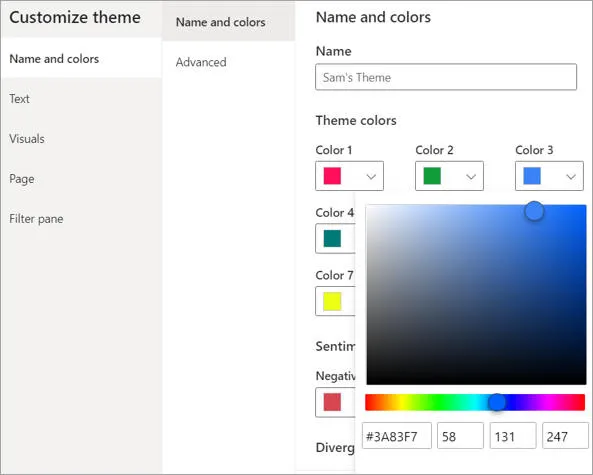 Customising a theme