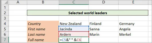 Formula for name