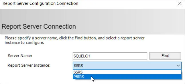 Choosing report server instance