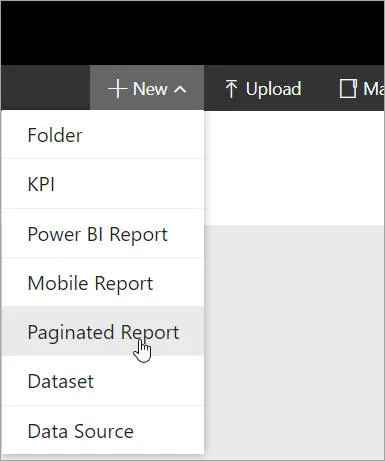 Creating a paginated report