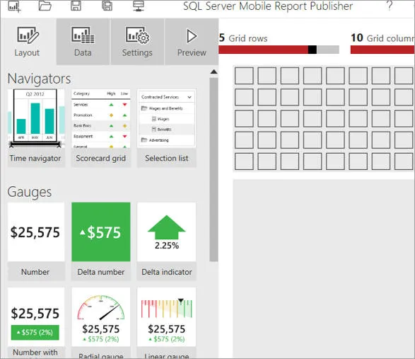 Mobile Report Publisher design