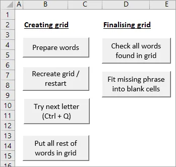 Creating the macro buttons