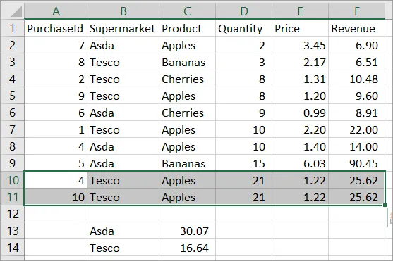 Combining duplicates