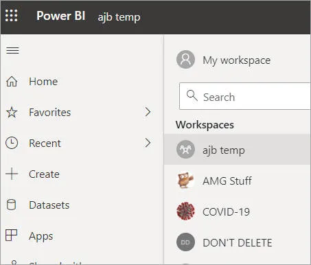 Power BI workspaces