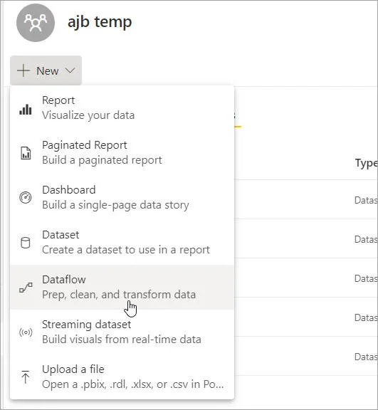 Inserting a dataflow