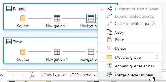 Merge queries as new